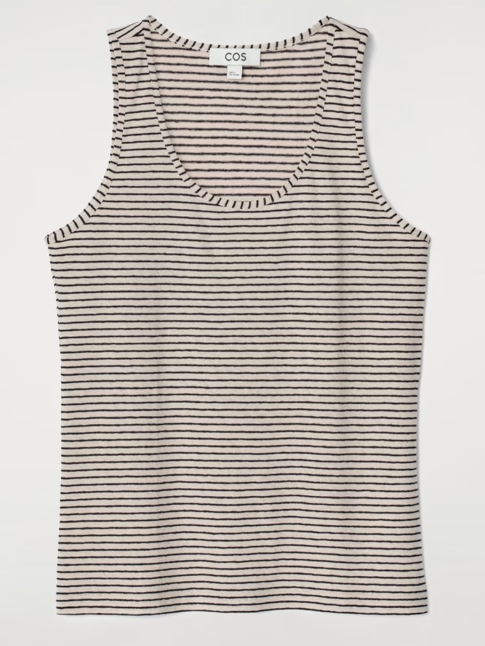 COS Cream and Black Striped Sleeveless Top